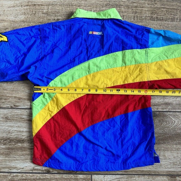 CHASE AUTHENTICS Rainbow NASCAR Jacket Jeff Gordon Windbreaker youth S 8-10 - Picture 4 of 11